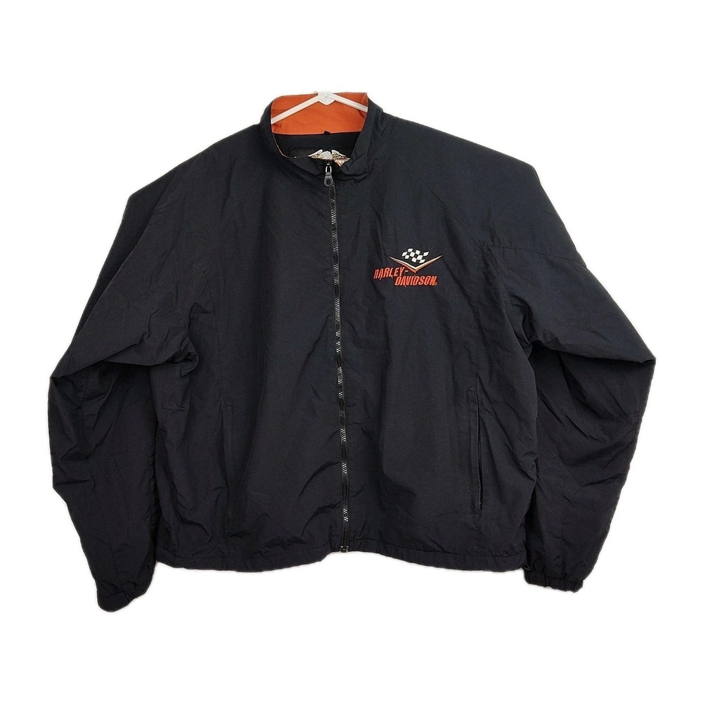 Harley Davidson Full-zip Jacket Men's 2XL‎ Embroidered Logo Zippered Pockets